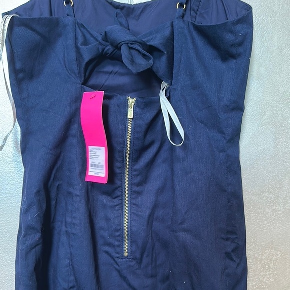 NWT Lilly Pulitzer Blue and White Sheath Mini Dress Spaghetti Straps sz 00 - Picture 7 of 8